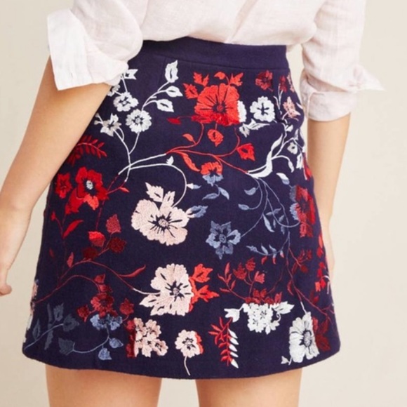 Anthropologie Alene Embroidered Sweater Skirt - Picture 2 of 6